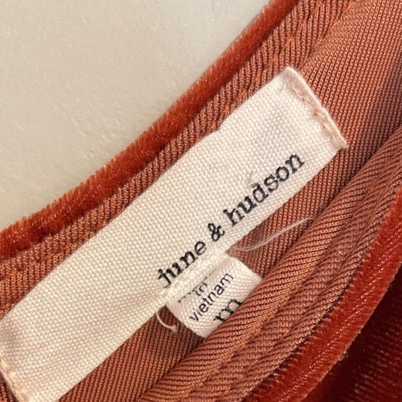 June & Hudson Velvet Dress in Rust Size M - Picture 2 of 7